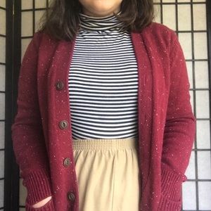 Size S Gap Maroon Speckled Knit Cardigan